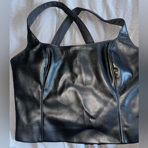 Leather Abercrombie top